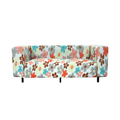 Printed Sofa Cover - Cream Flower Bunch
