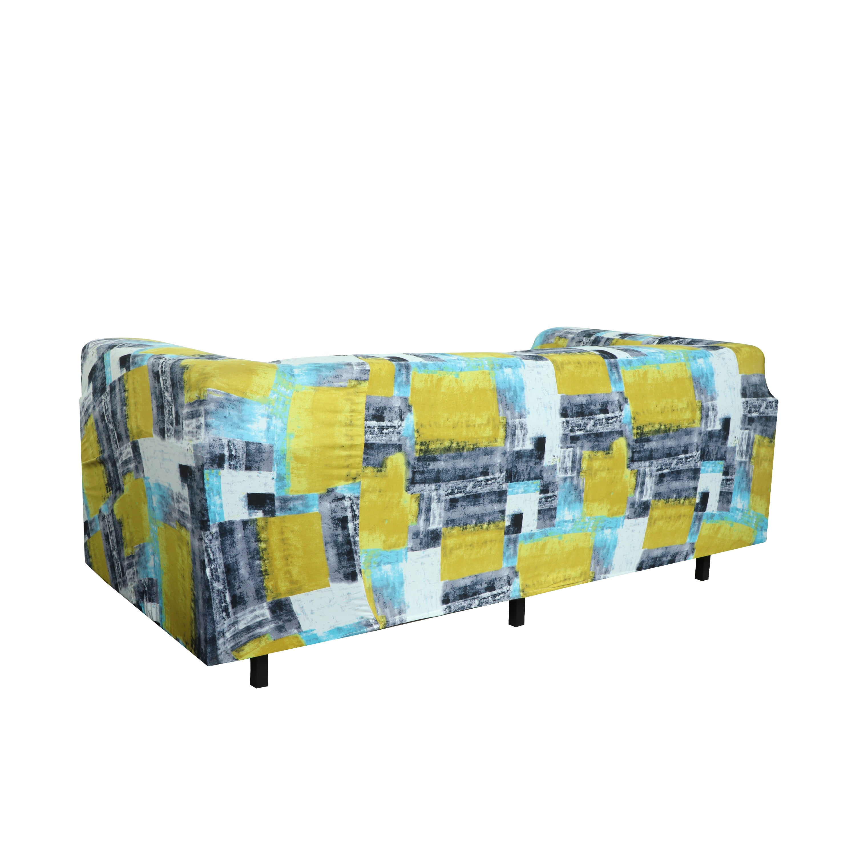 Printed Sofa Cover - Yellow Grey