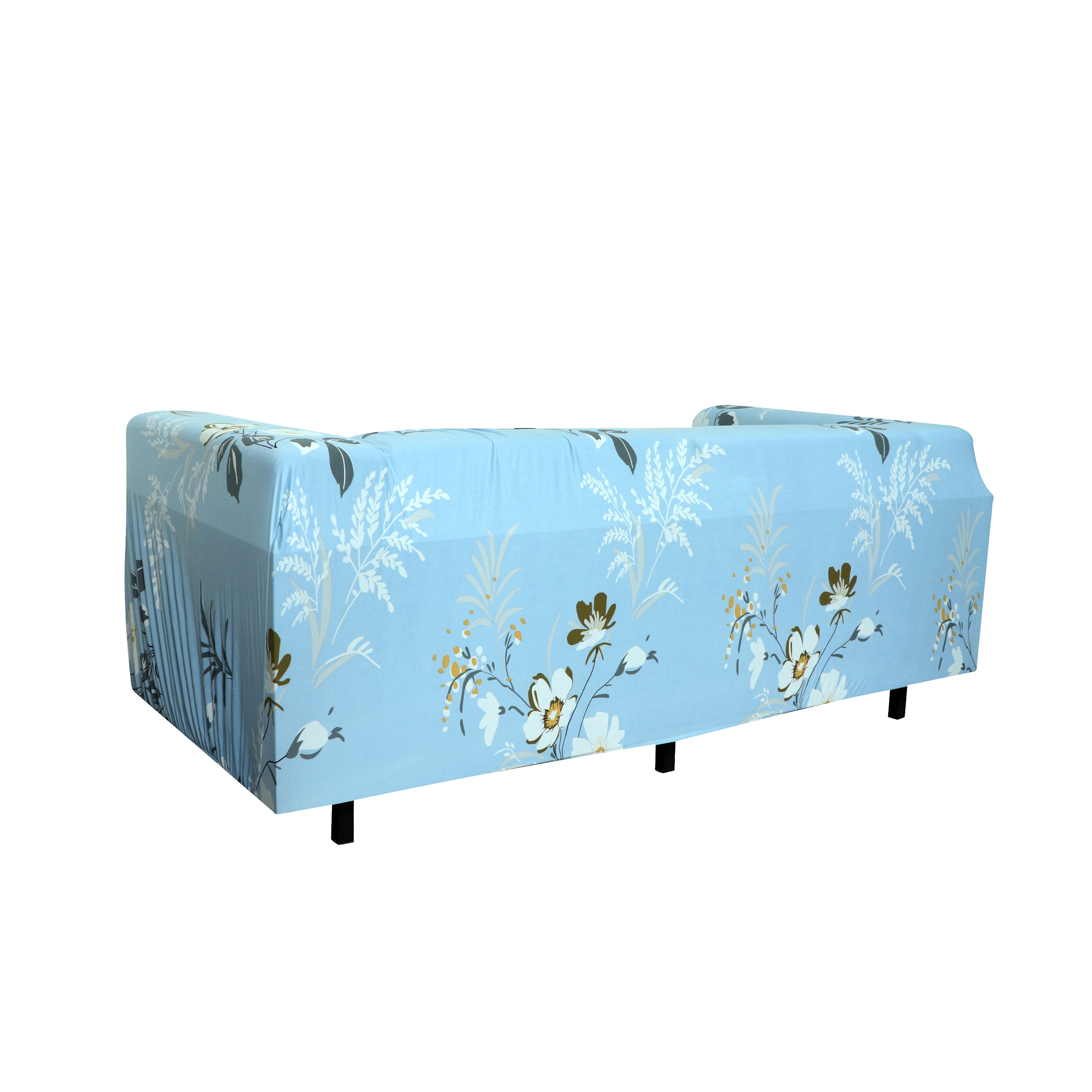 Printed Sofa Cover - Sky Blue Flower