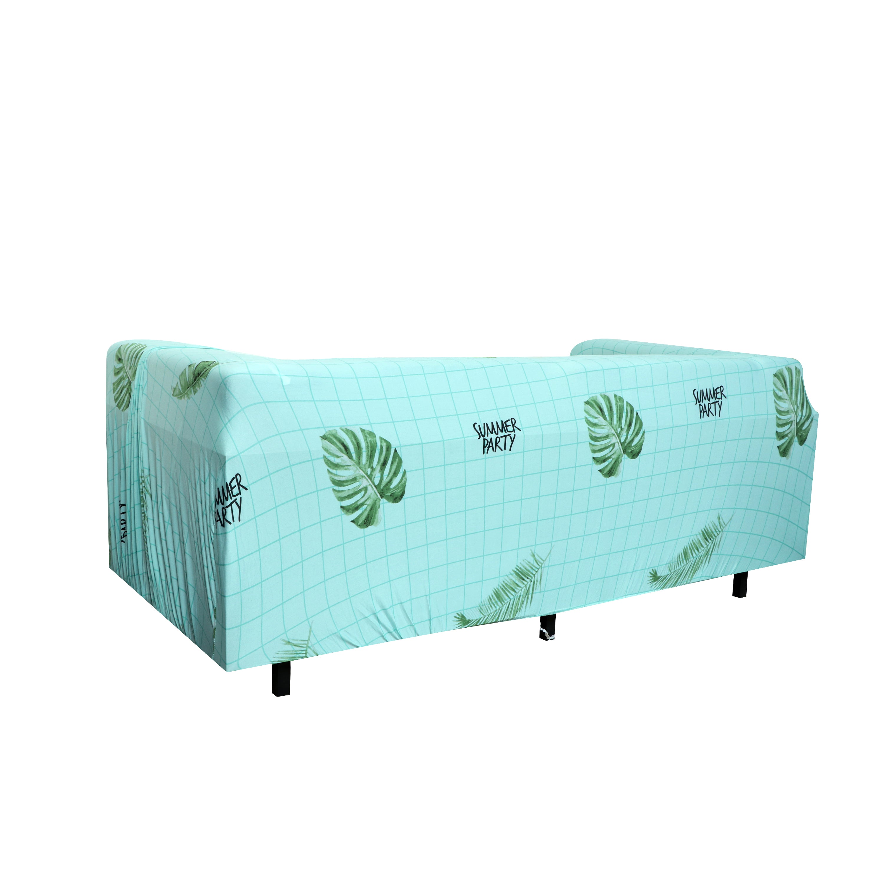 Printed Sofa Cover - Sky Blue Fern