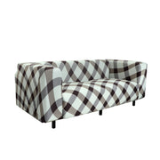 Printed Sofa Cover - Brown White Check