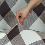 Printed Sofa Cover - Brown White Check