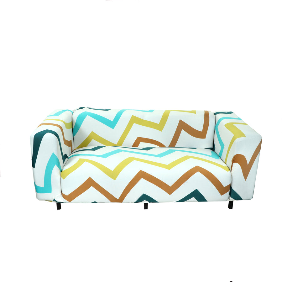 Printed Sofa Cover - Chevron Multi