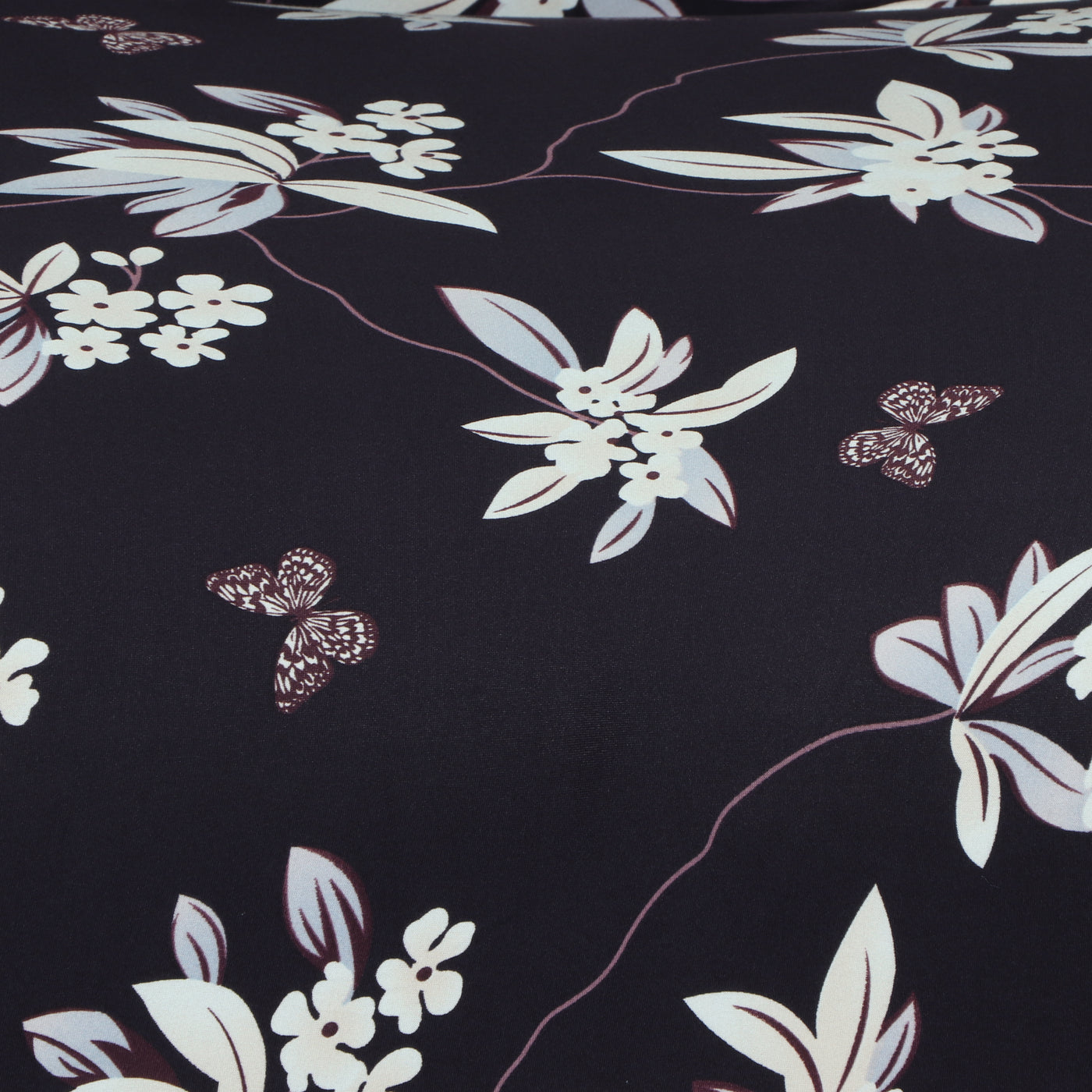 Printed Sofa Cover - Black Flower