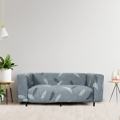 Printed Sofa Cover - Grey Fern