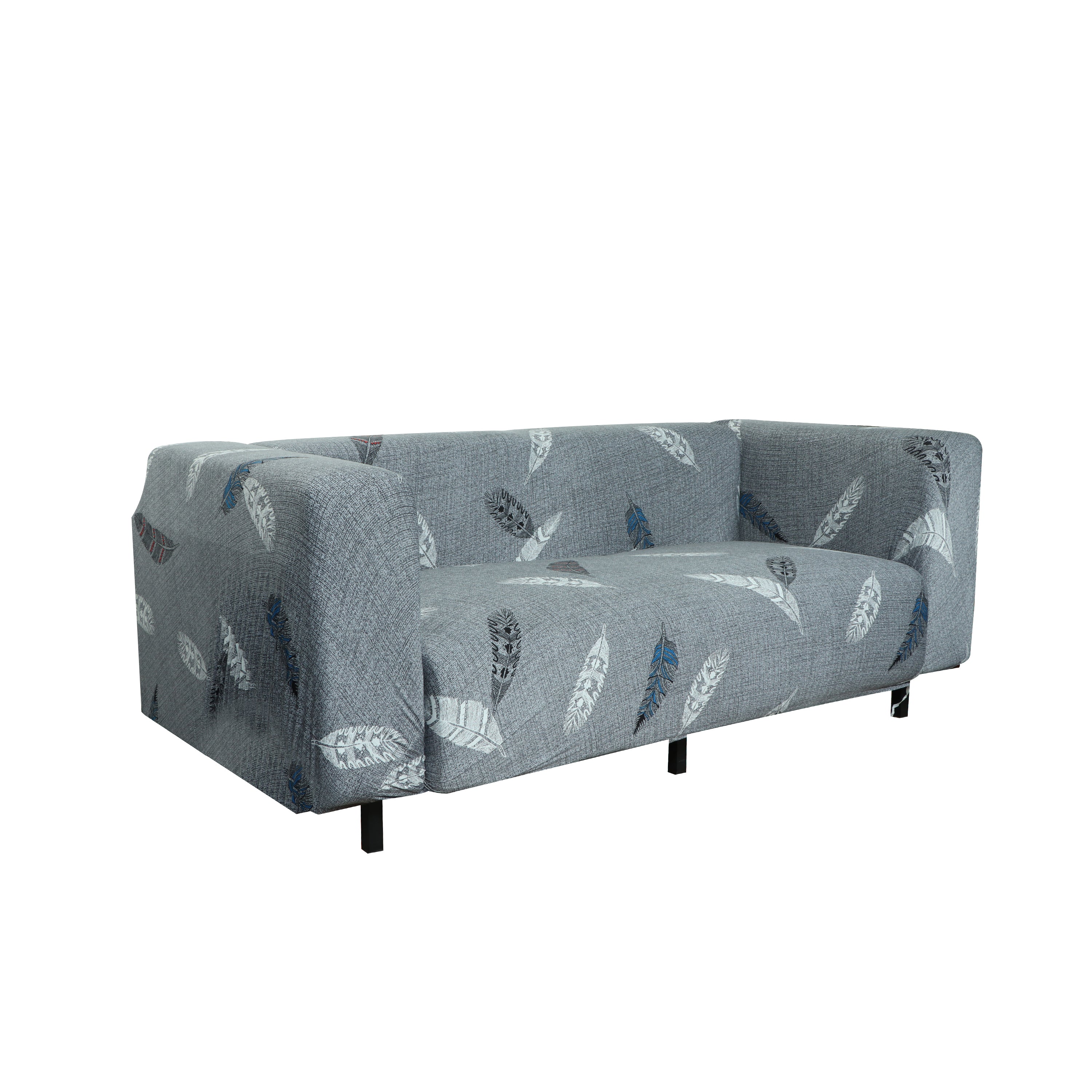 Printed Sofa Cover - Grey Fern