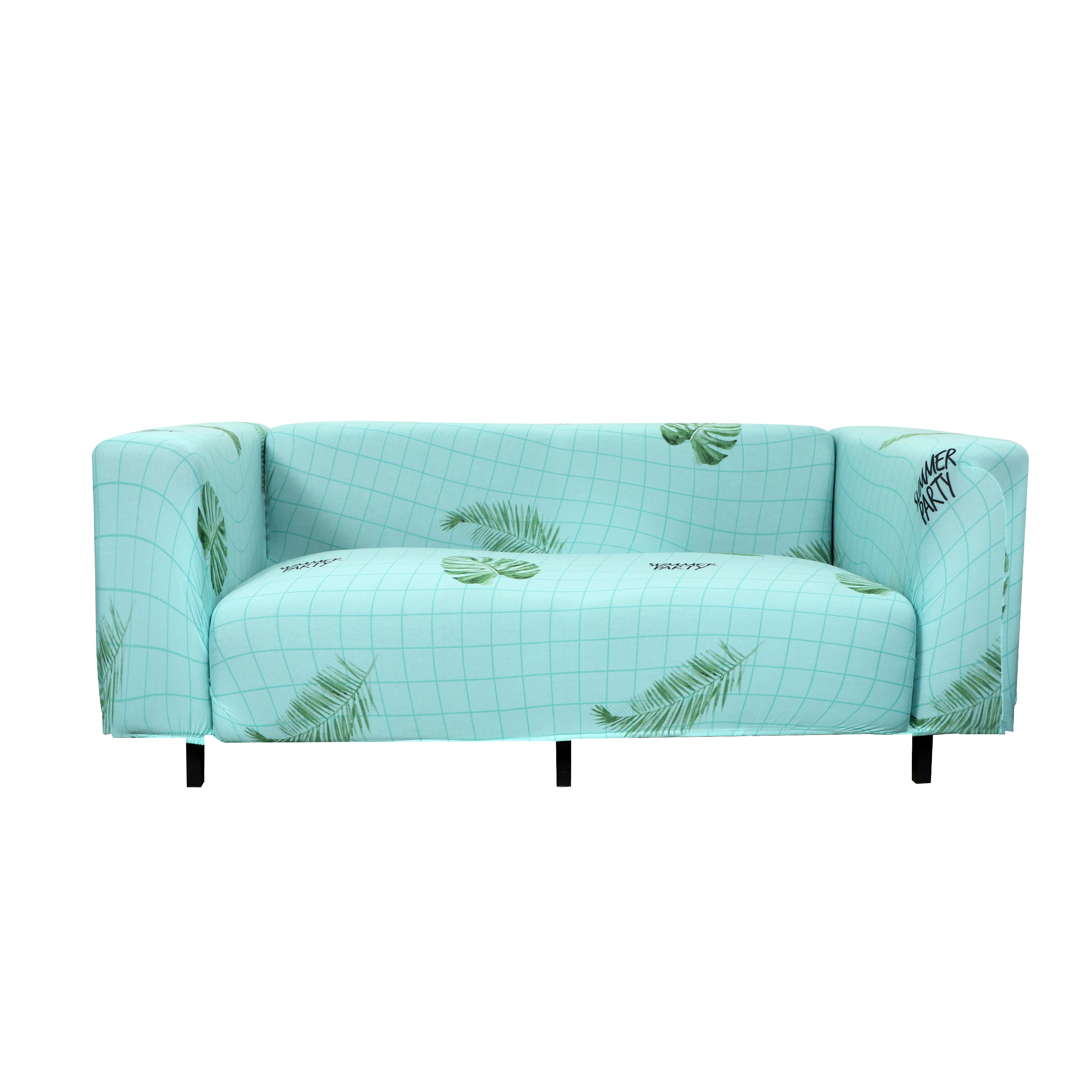 Printed Sofa Cover - Sky Blue Fern