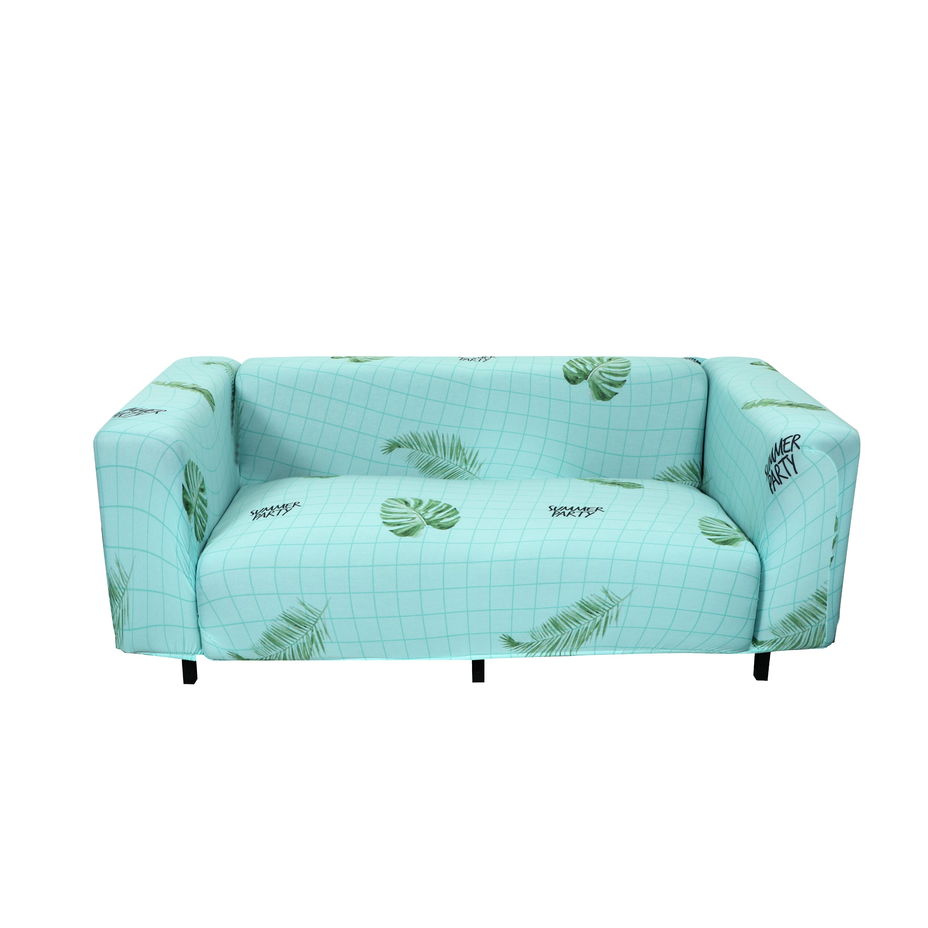 Printed Sofa Cover - Sky Blue Fern