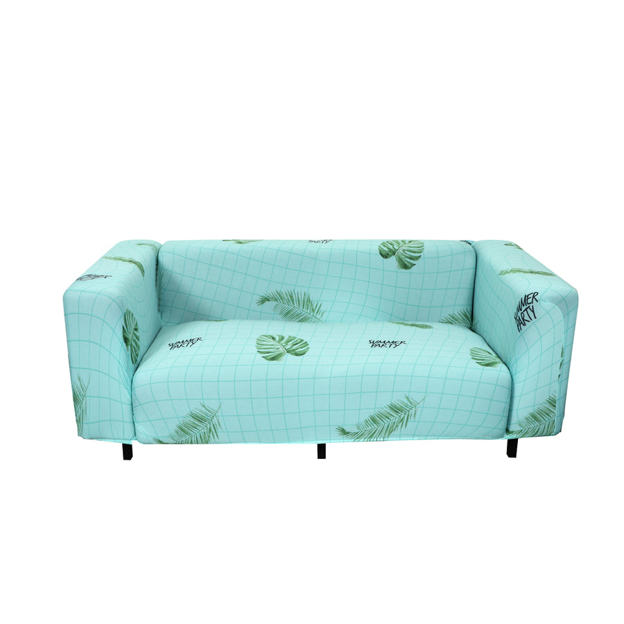 Printed Sofa Cover - Sky Blue Fern