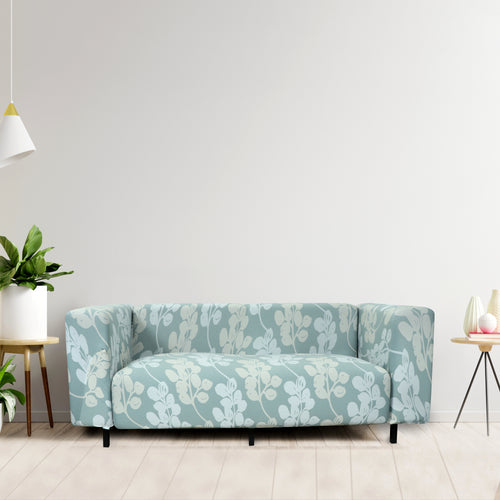 Printed Sofa Cover - Grey Flower