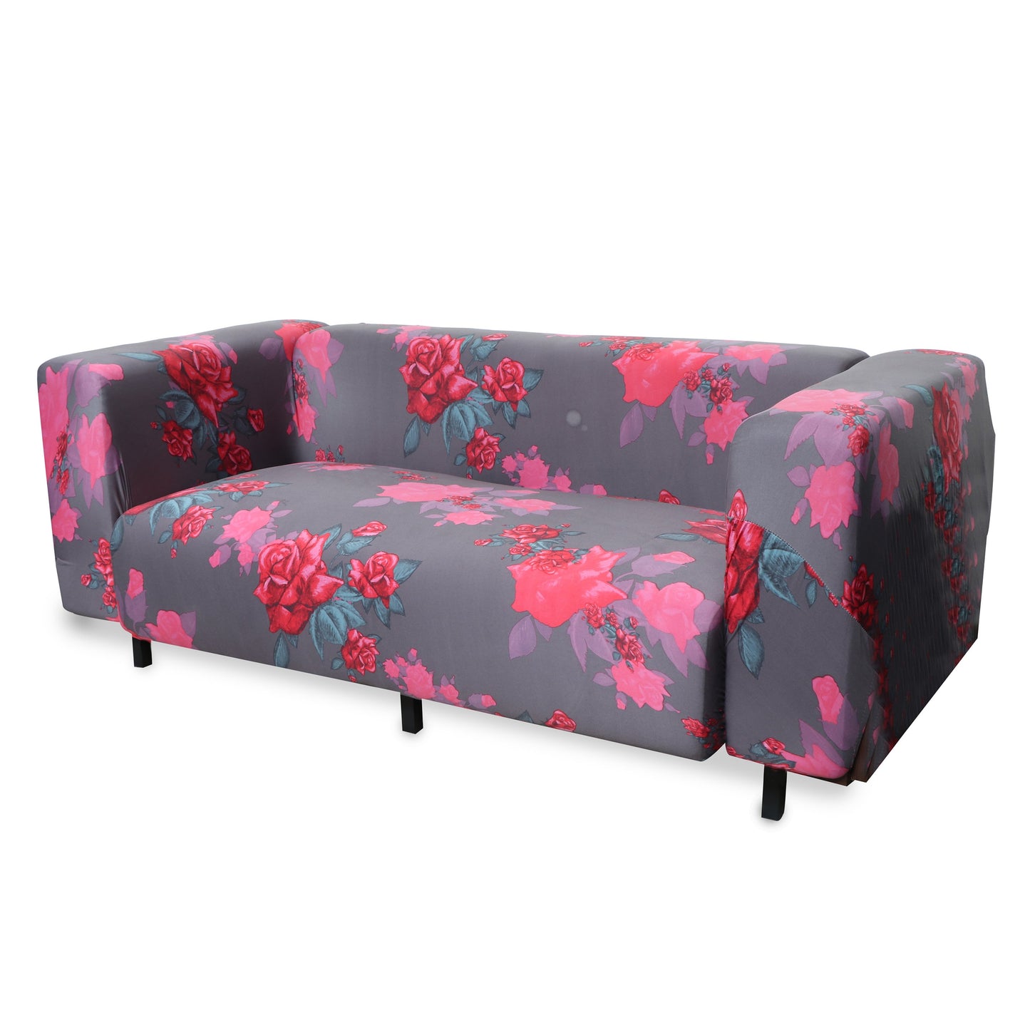 Printed Sofa Slipcover - Rose Dark Grey