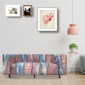 Printed Sofa Cover - Wooden Red Blue
