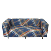 Printed Sofa Slipcover - Checks Blue