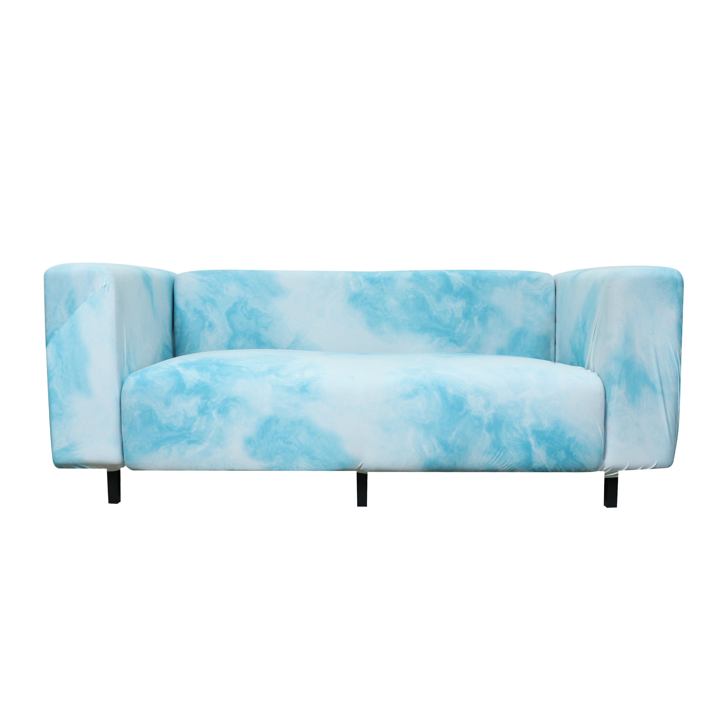 Printed Sofa Cover - Fog White Blue