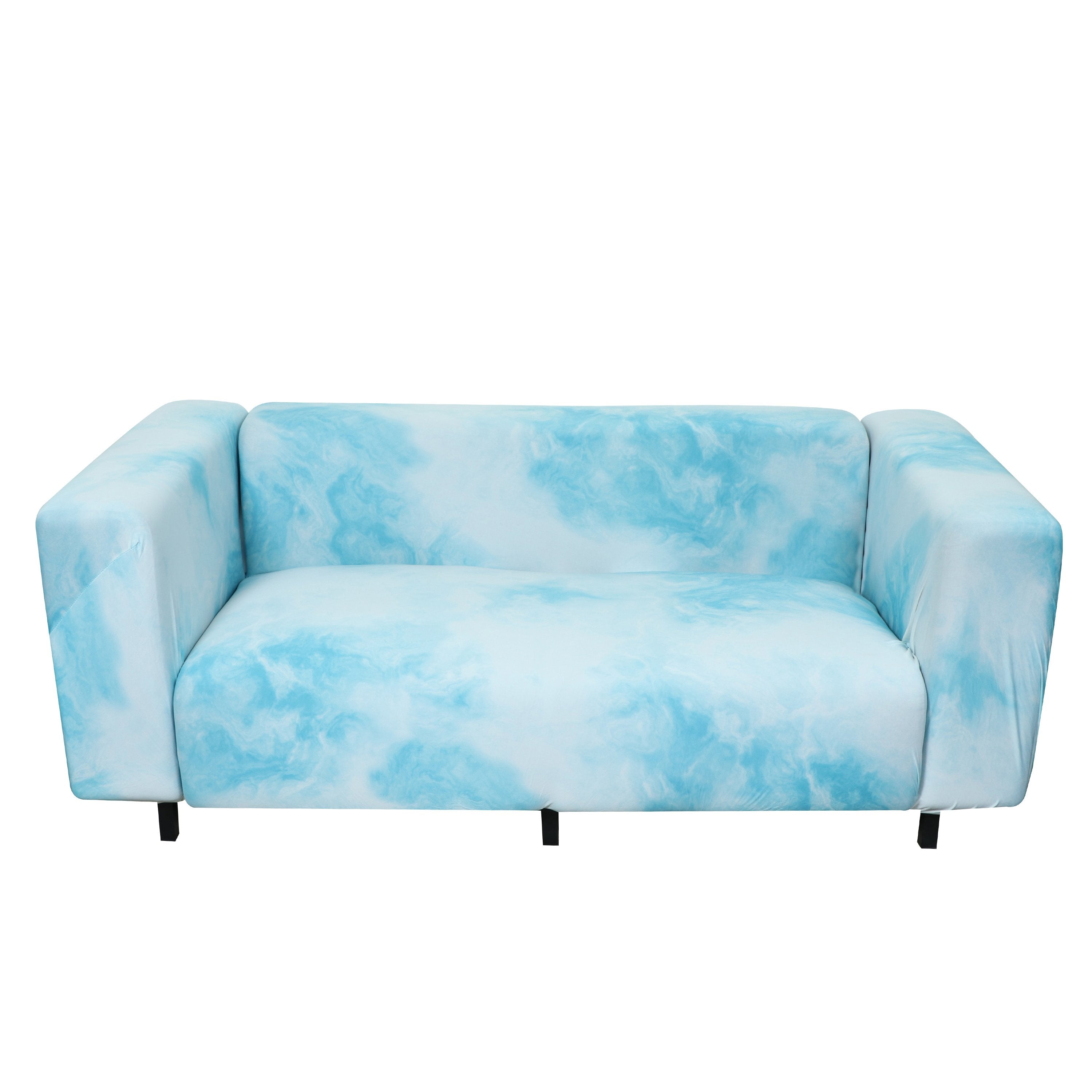 Printed Sofa Cover - Fog White Blue