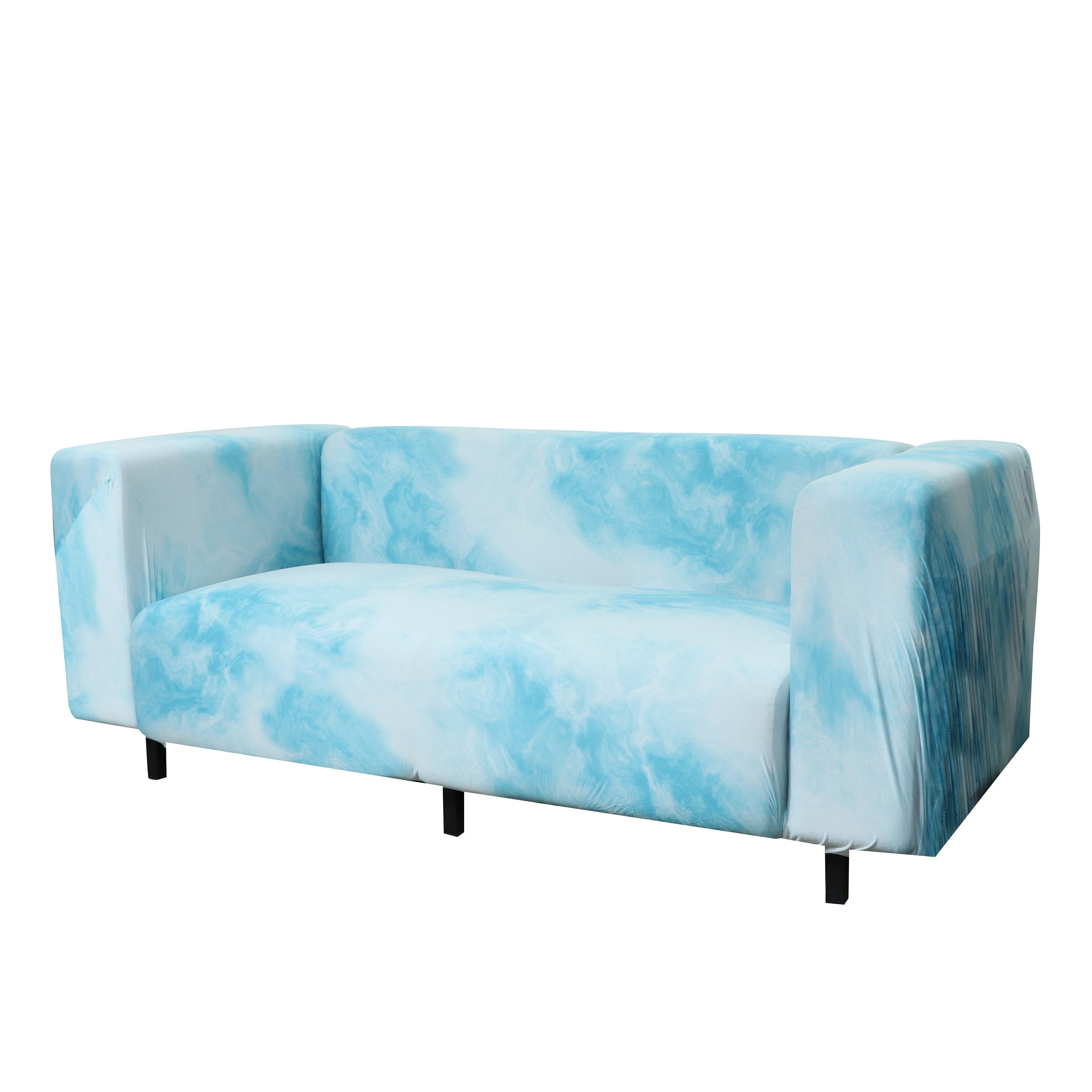 Printed Sofa Cover - Fog White Blue