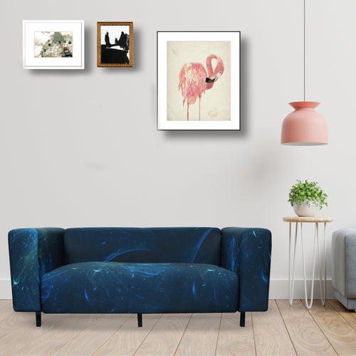 Printed Sofa Cover - Galaxy Blue