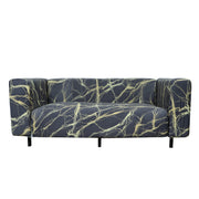 Printed Sofa Slipcover - Marble Grey Gold