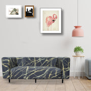 Printed Sofa Slipcover - Marble Grey Gold