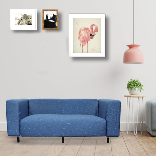 Printed Sofa Cover - Khadi Blue