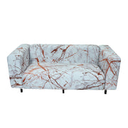 Printed Sofa Slipcover - Marble White Gold