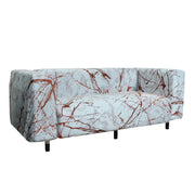 Printed Sofa Slipcover - Marble White Gold
