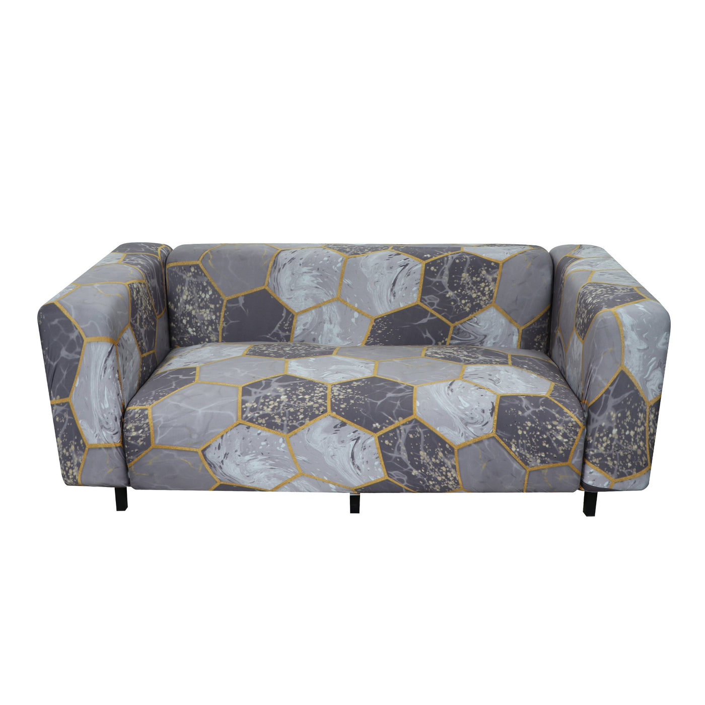 Printed Sofa Slipcover - Hexa Marble Grey