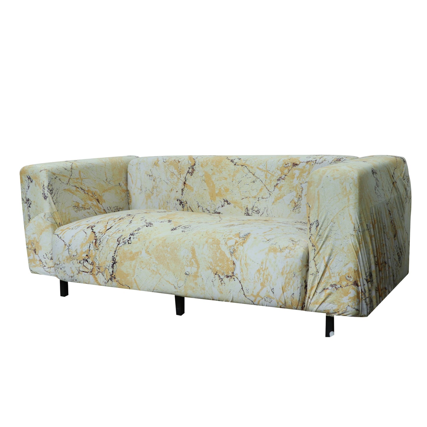 Printed Sofa Slipcover - Marble Yellow