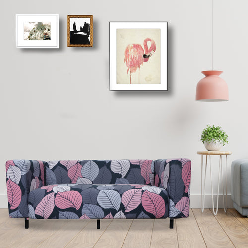 Printed Sofa Slipcover - Birch Pink Grey