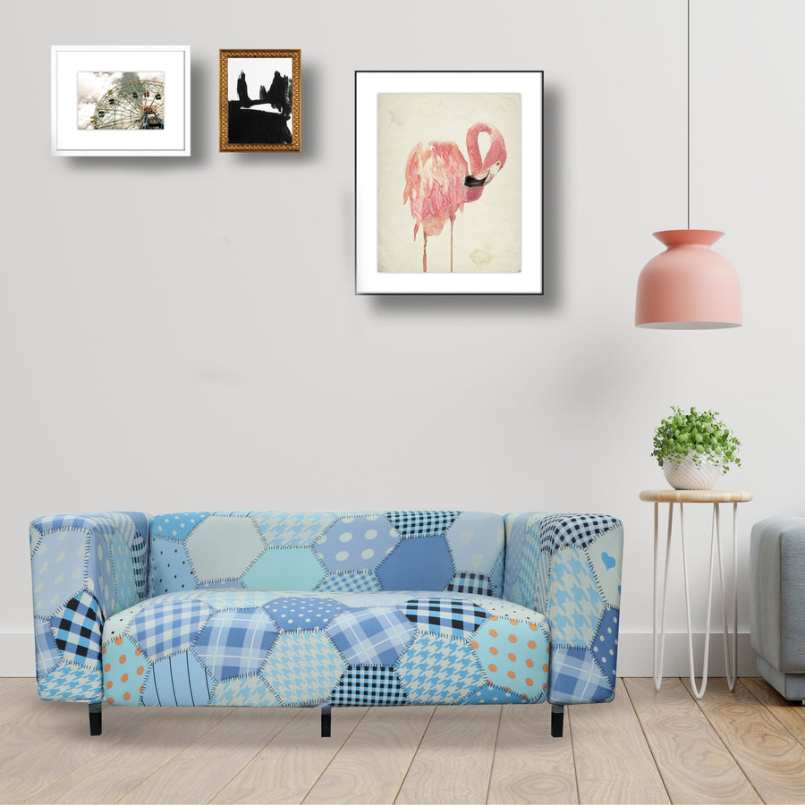 Bohemian Print Sofa Cover - Octagon Blue