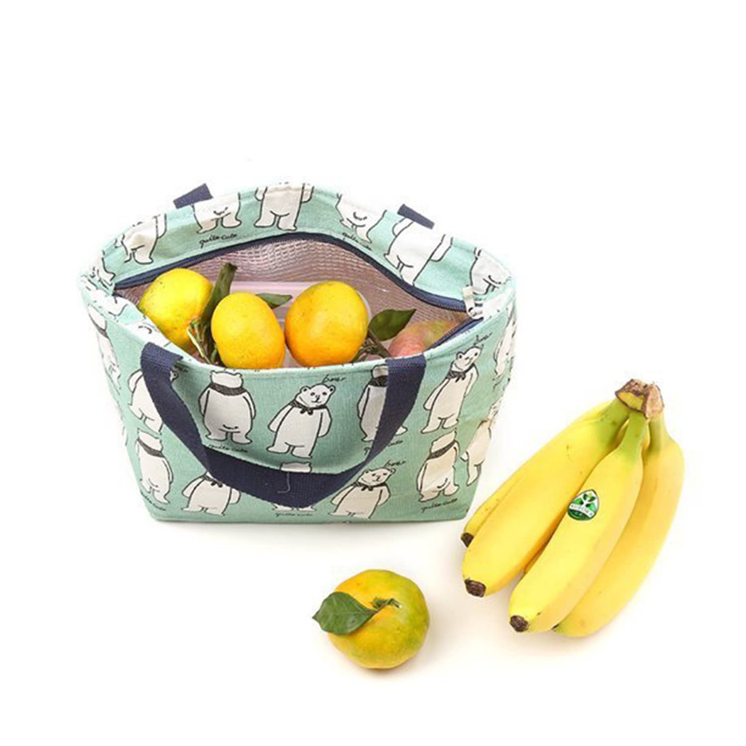 Reusable Linen Lunch Bag with Aluminum Foil