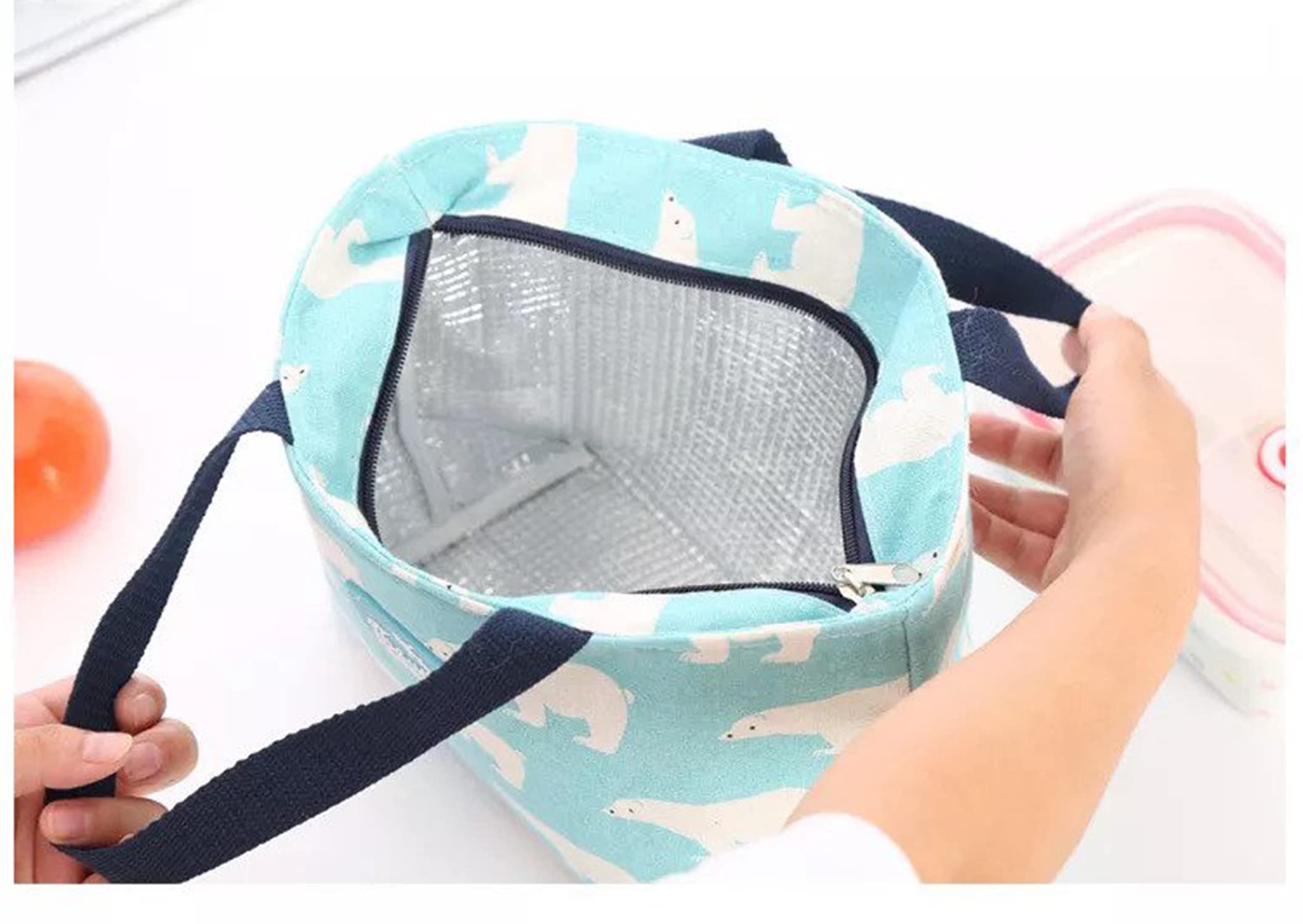 Reusable Linen Lunch Bag with Aluminum Foil