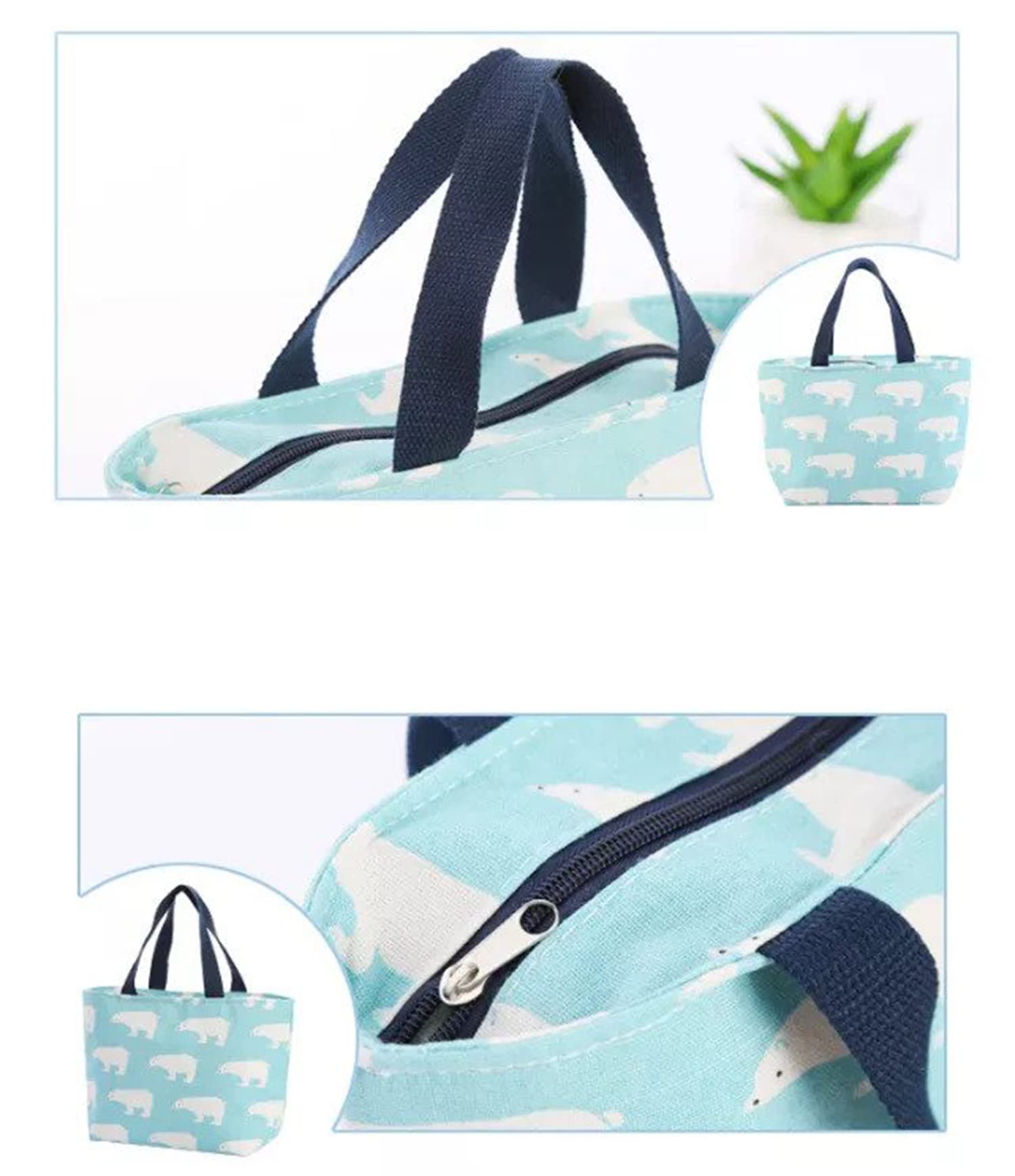 Reusable Linen Lunch Bag with Aluminum Foil