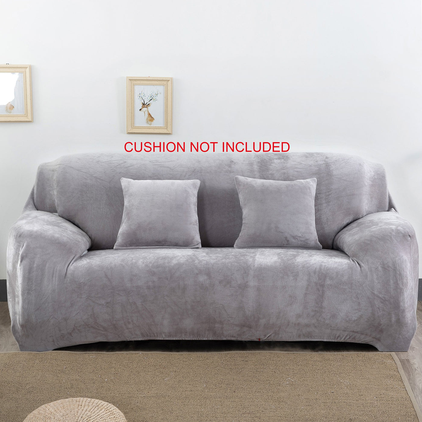 Plush Sofa Slipcover - Grey