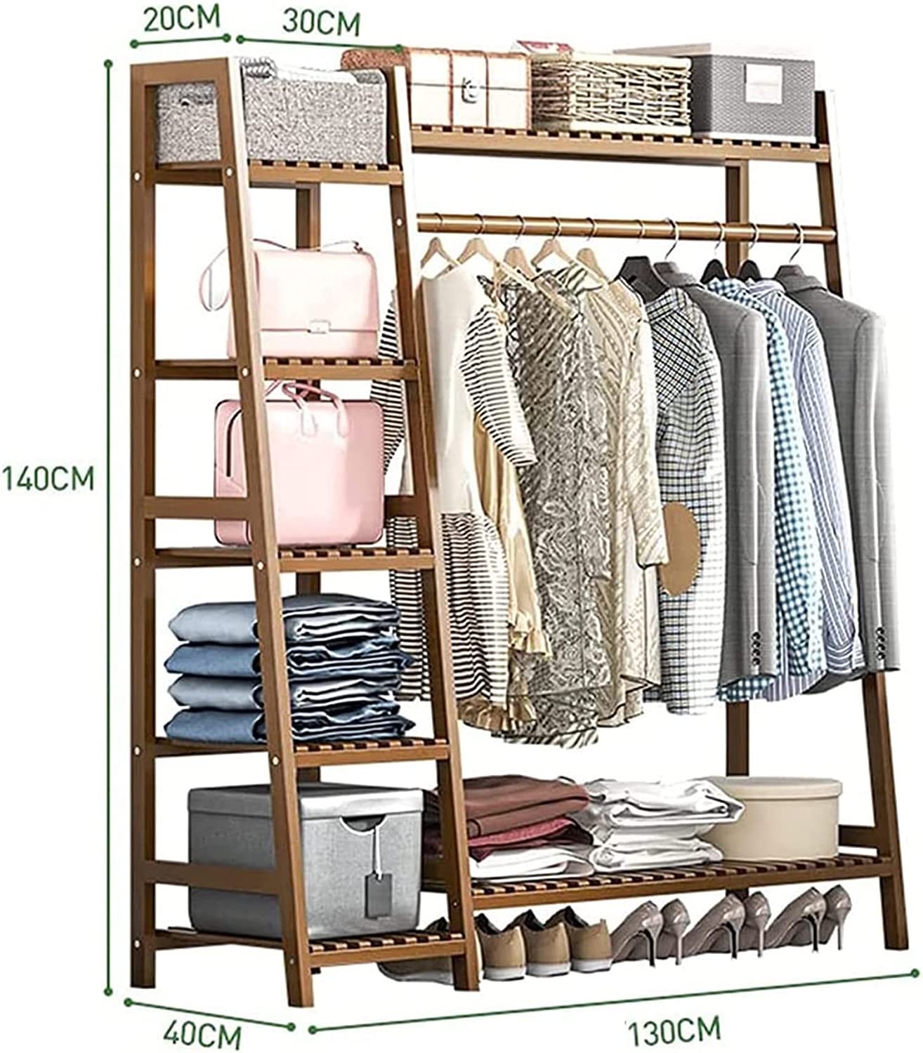 Wooden Clothing Rack with Tiers(130x40x140cm) – House of quirk