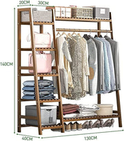Wooden Clothing Rack with 5 Tiers(130x40x140cm)