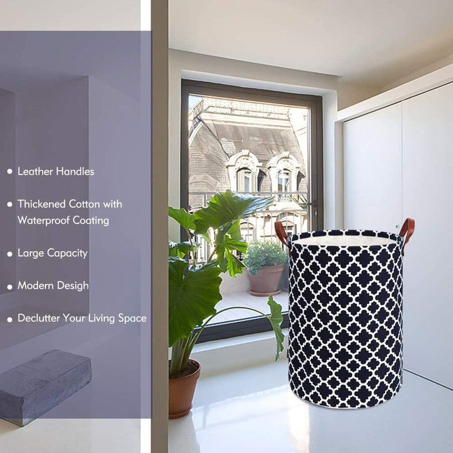 Laundry Basket with Handle-Black Diamond