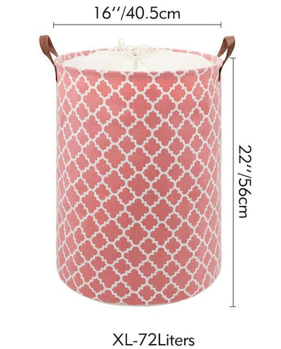 Laundry Basket with Handle-Pink Diamond