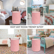 Laundry Basket with Handle-Pink Diamond