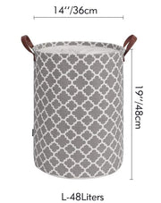 Laundry Basket with Handle-Grey Diamond