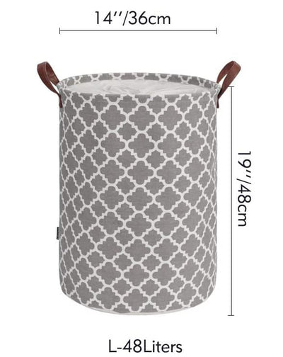 Laundry Basket with Handle-Grey Diamond