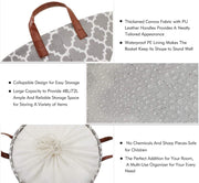 Laundry Basket with Handle-Grey Diamond