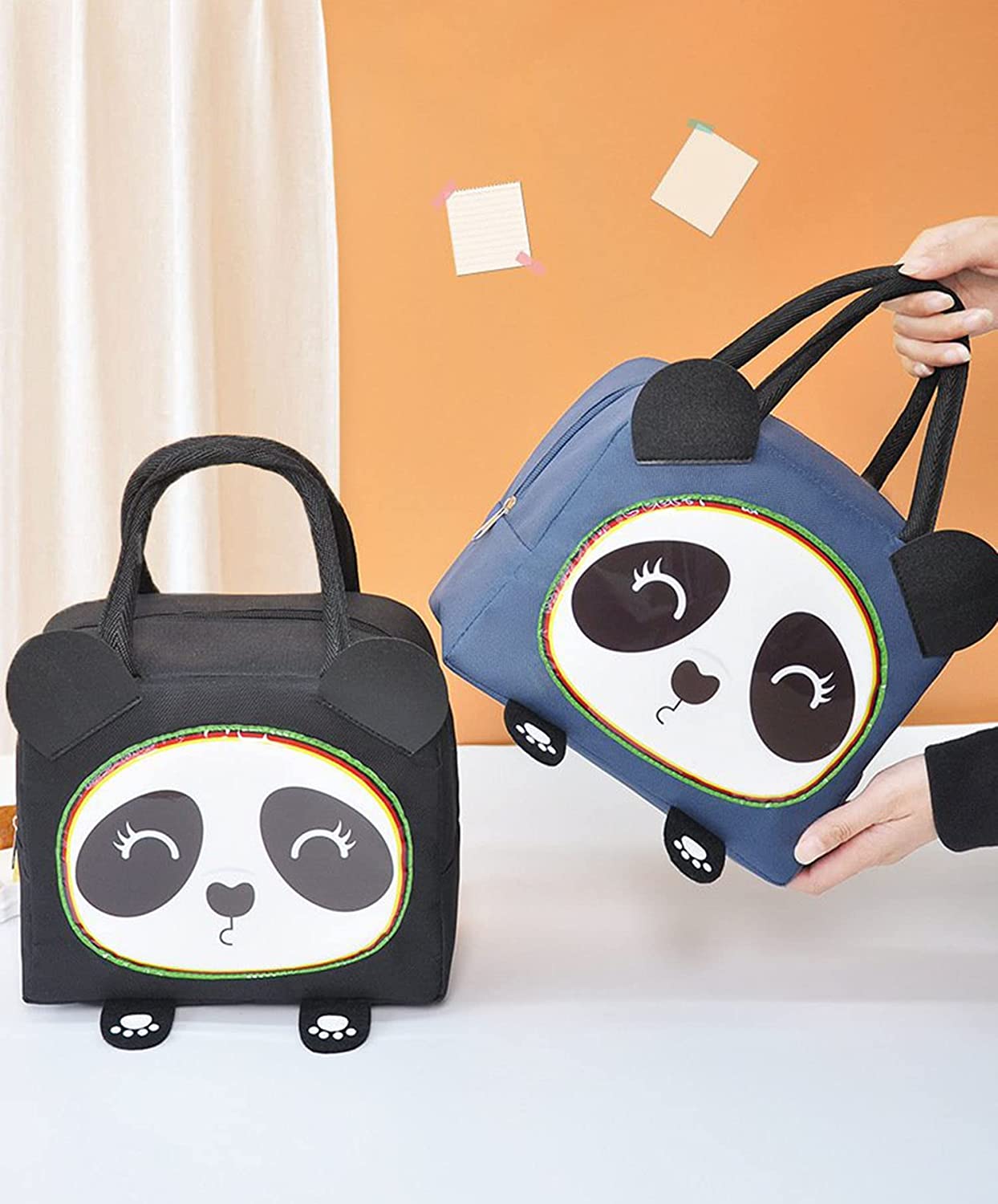 Panda Printed Insulated Reusable Lunch Bag