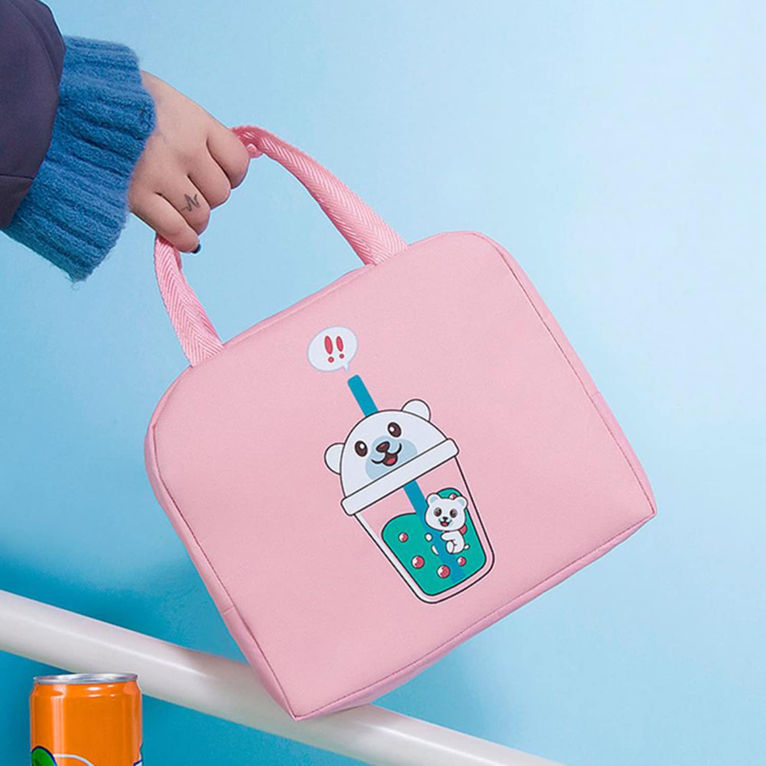 Panda Printed Insulated Reusable Lunch Bag