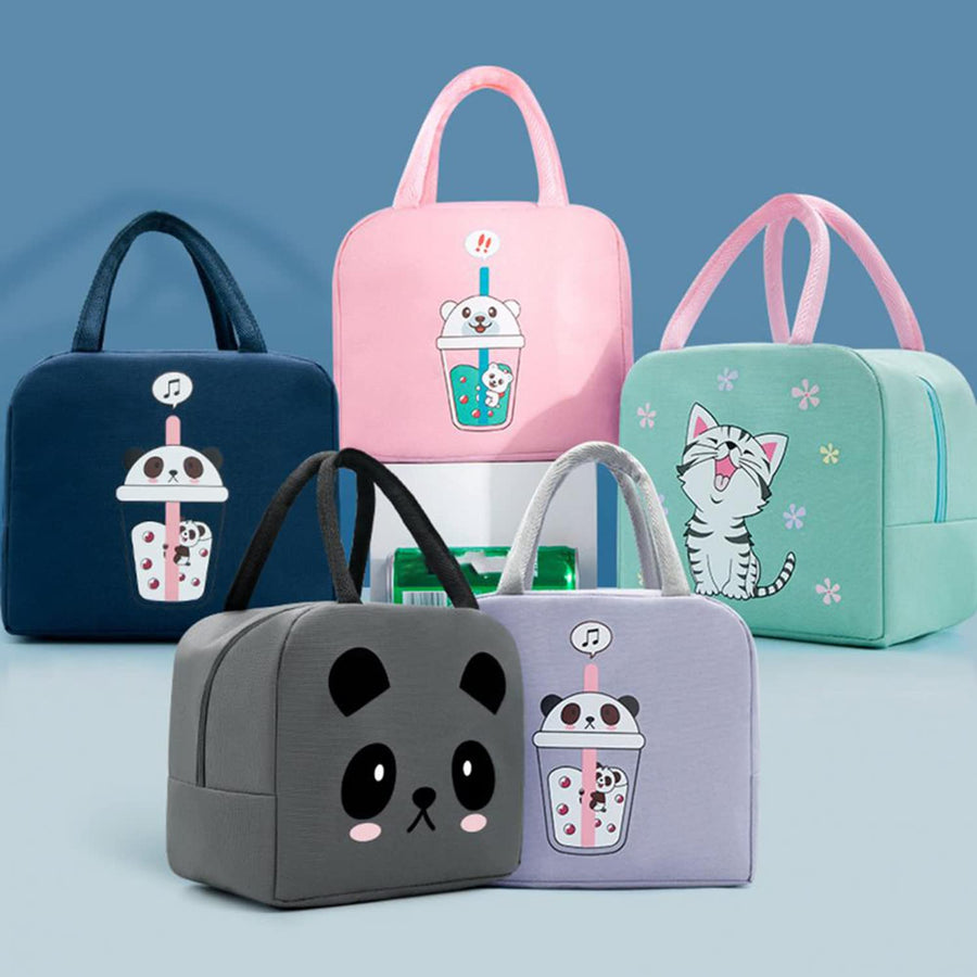 Panda Printed Insulated Reusable Lunch Bag