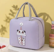 Panda Printed Insulated Reusable Lunch Bag
