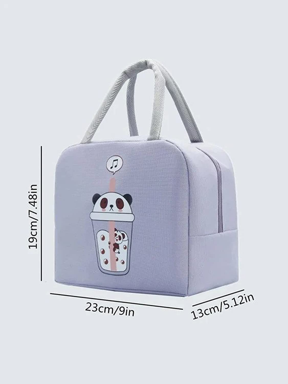 Panda Printed Insulated Reusable Lunch Bag
