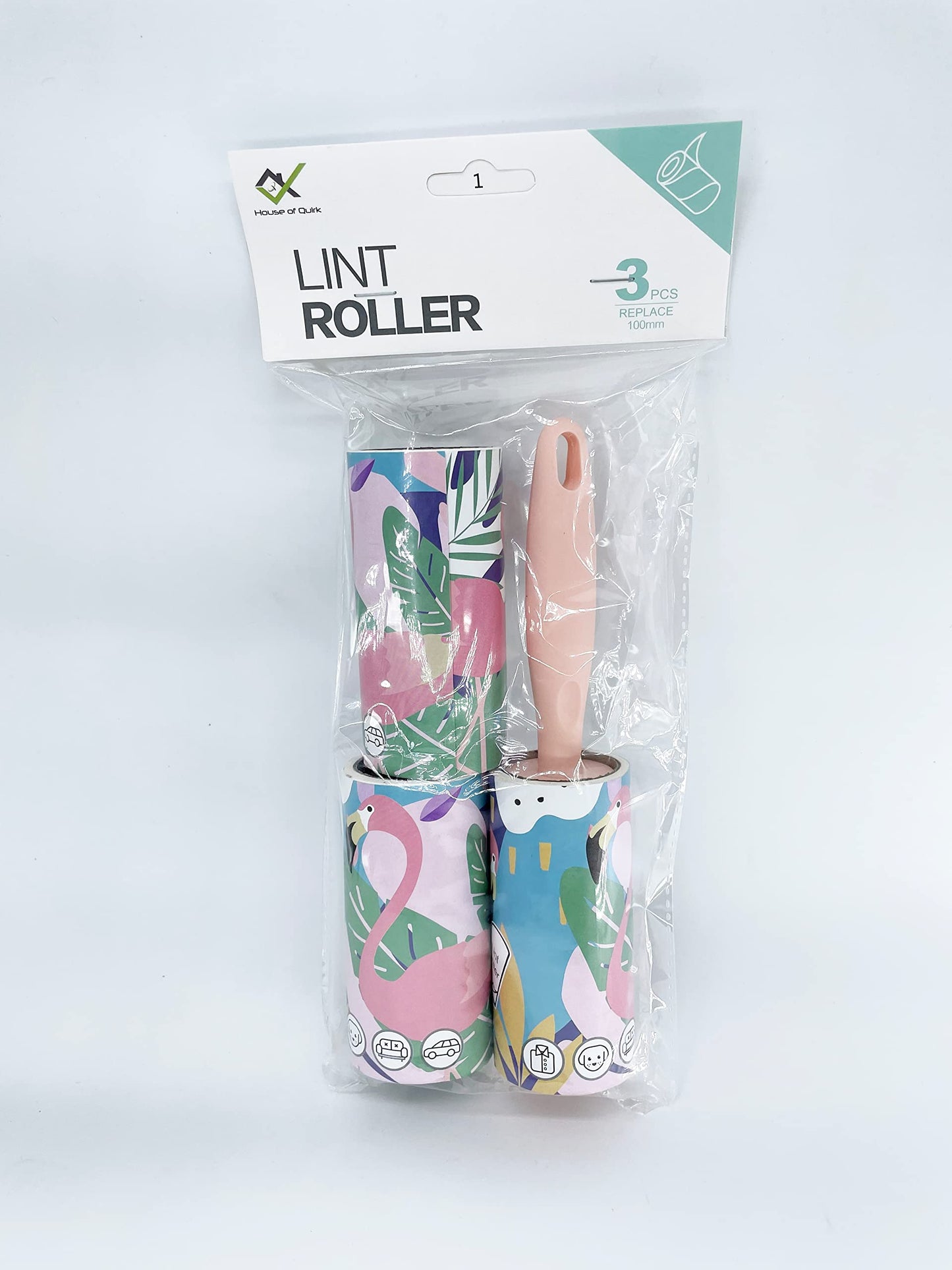 Lint Roller 10cm Sheet Set of 3 Rolls 180 Sheets, 60 Sheets Each roll