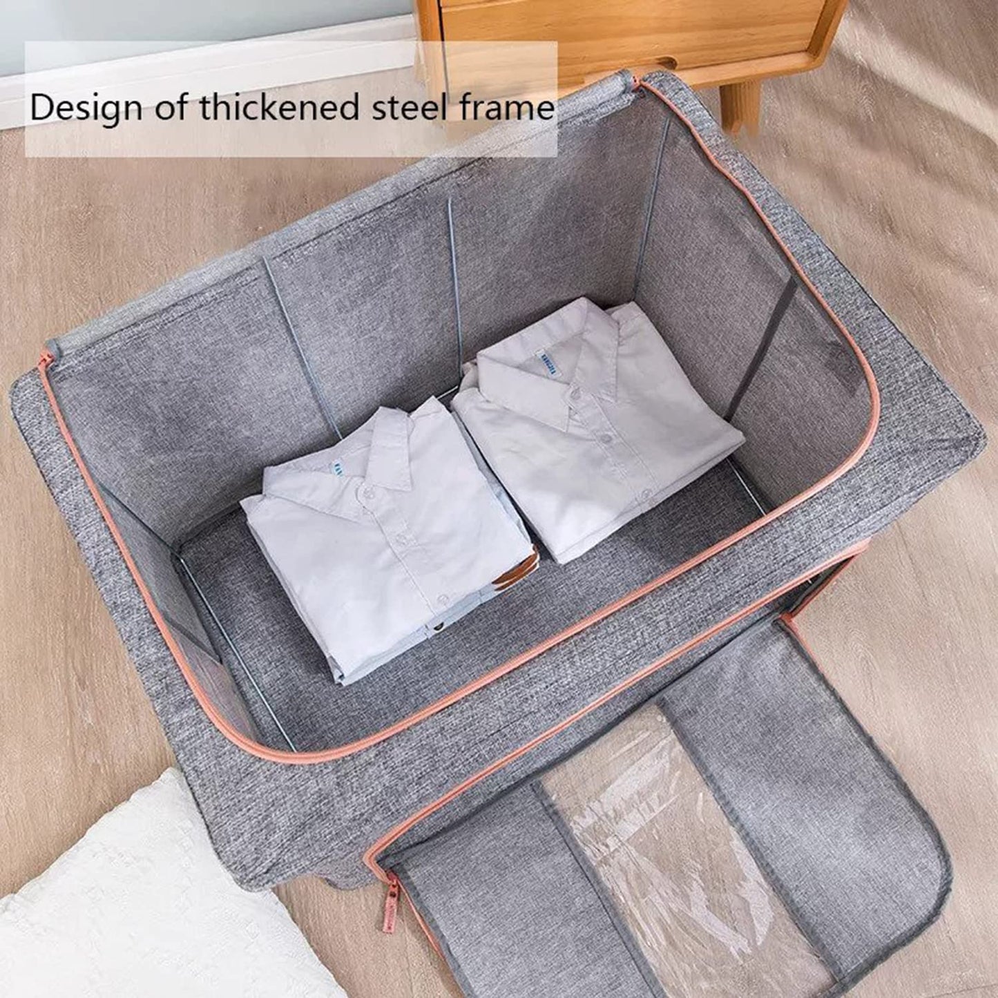 Clothing Storage Box with Steel Frame Support