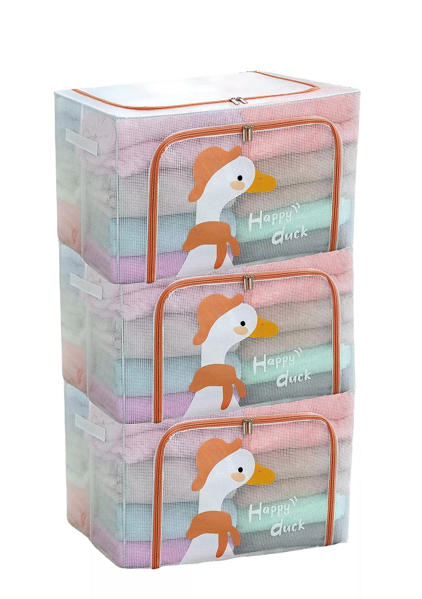 Large Capacity Transparent Foldable Clothing Storage Box - Duck